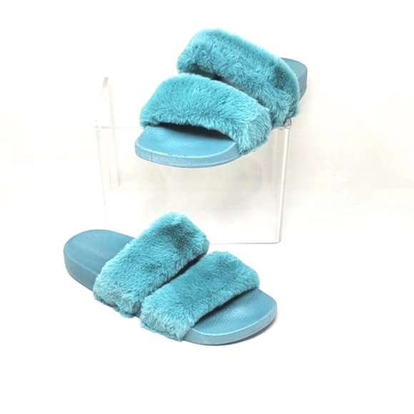 LAST PAIR🌺BAMBOO Faux Fur Slippers Sandals - Picture 4 of 6